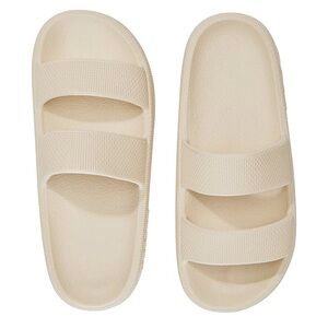 VS Ivory Double Strap Pillow Slides L